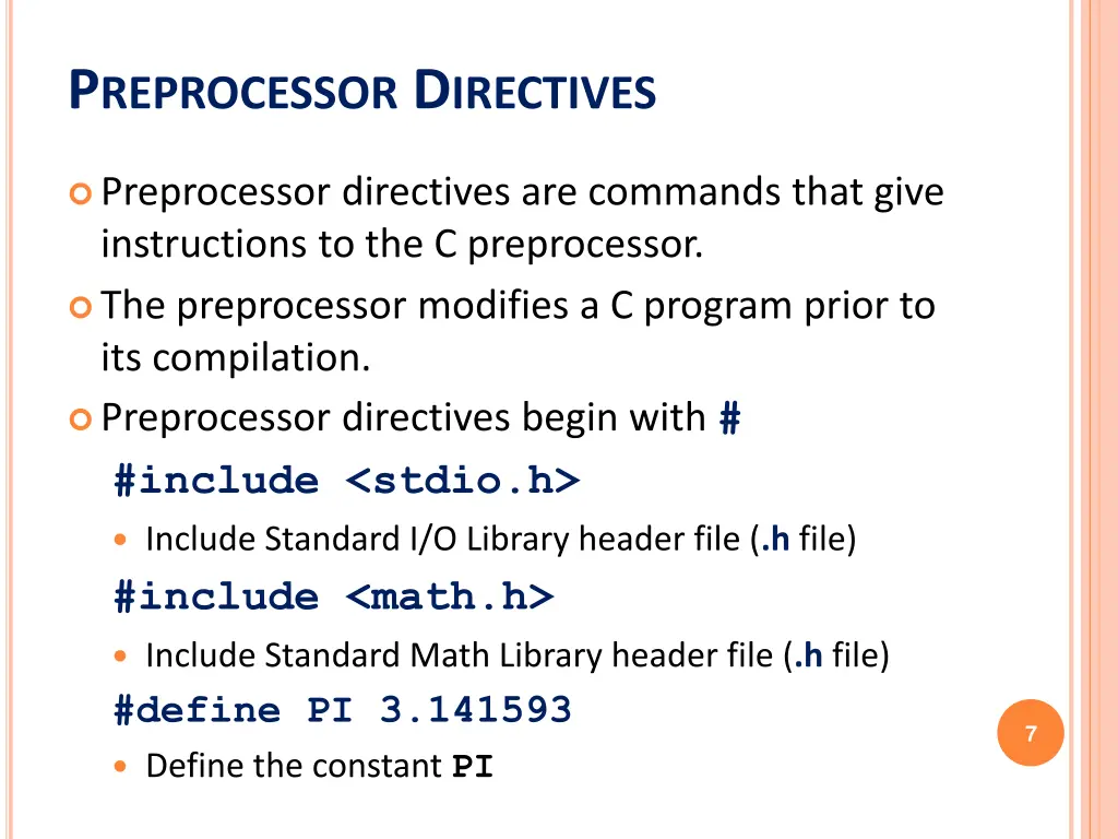 p reprocessor d irectives
