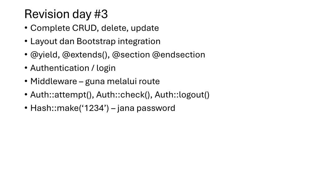 revision day 3 complete crud delete update layout