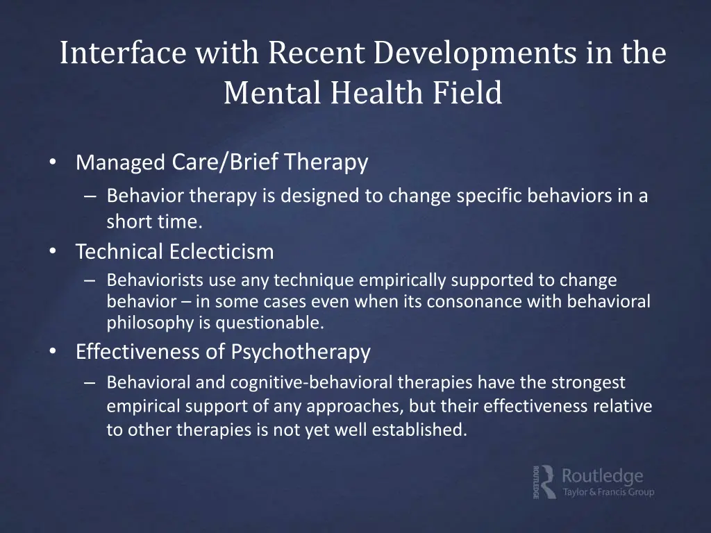 interface with recent developments in the mental 1