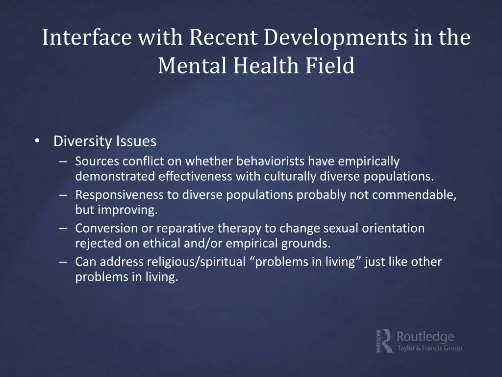 interface with recent developments in the mental 2