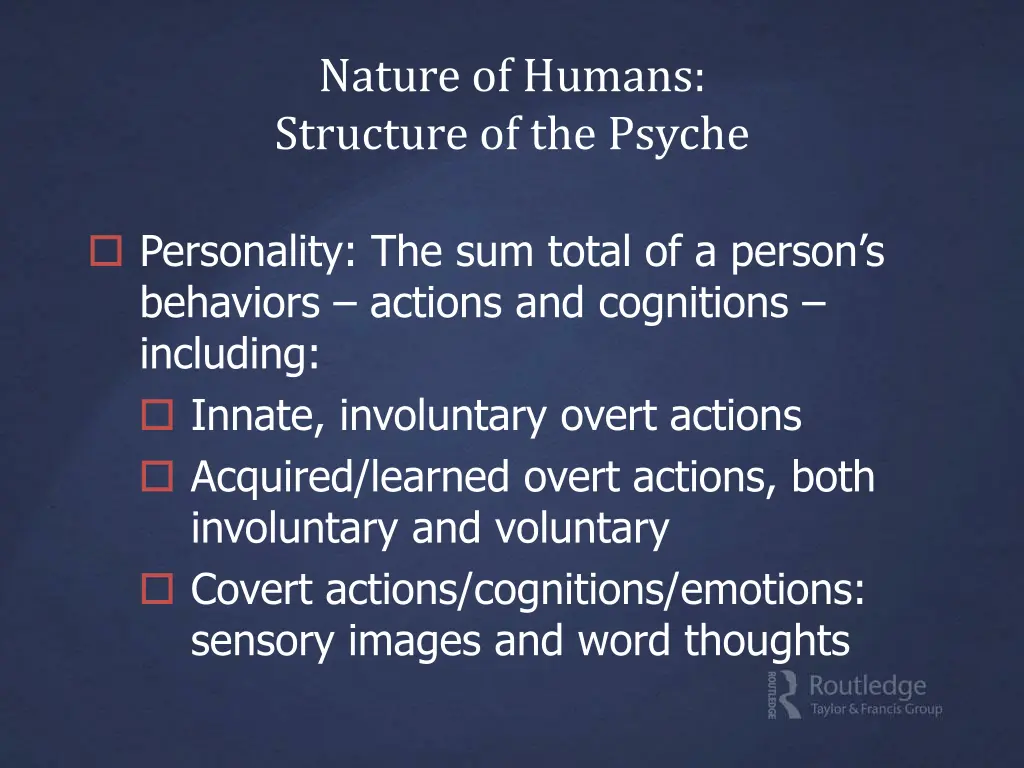 nature of humans structure of the psyche