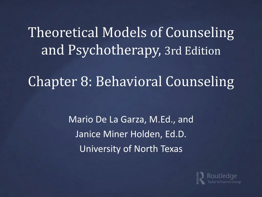 theoretical models of counseling