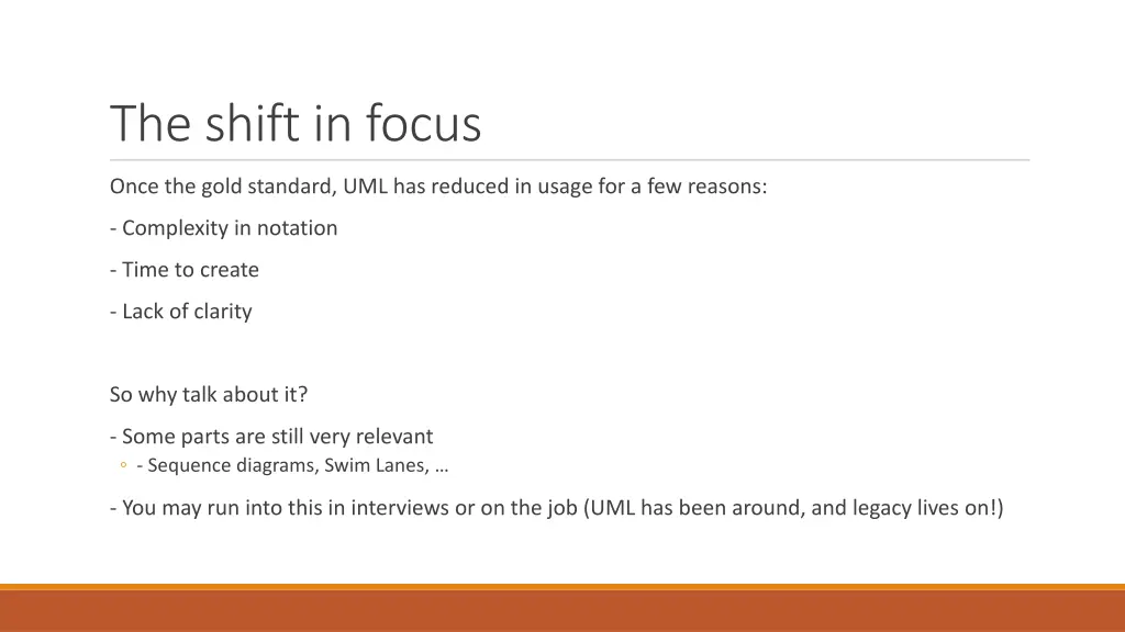 the shift in focus