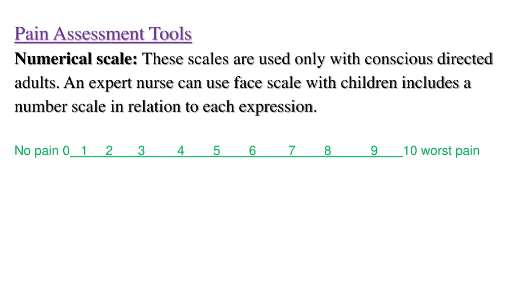 pain assessment tools numerical scale these