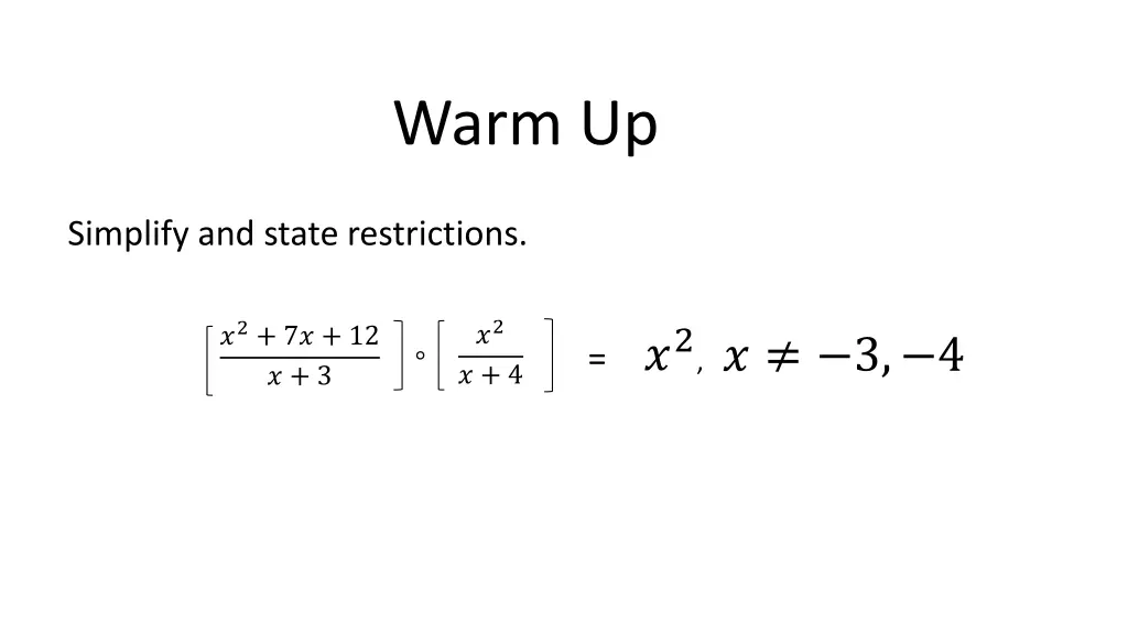 warm up