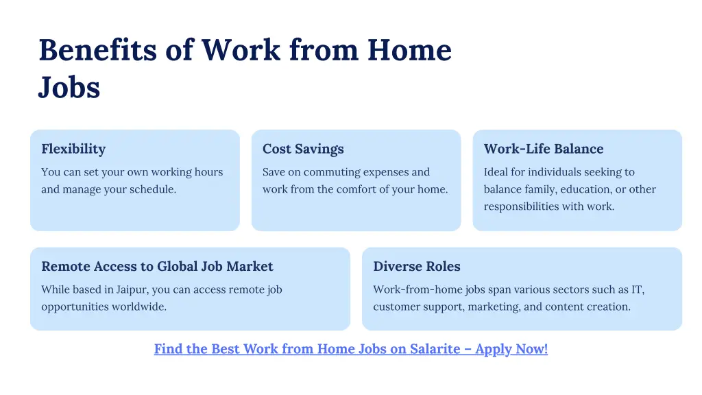 benefits of work from home jobs