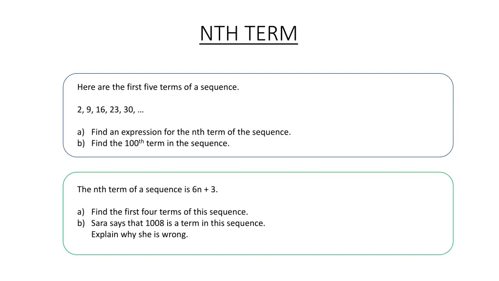 nth term 1