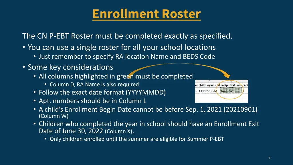 enrollment roster