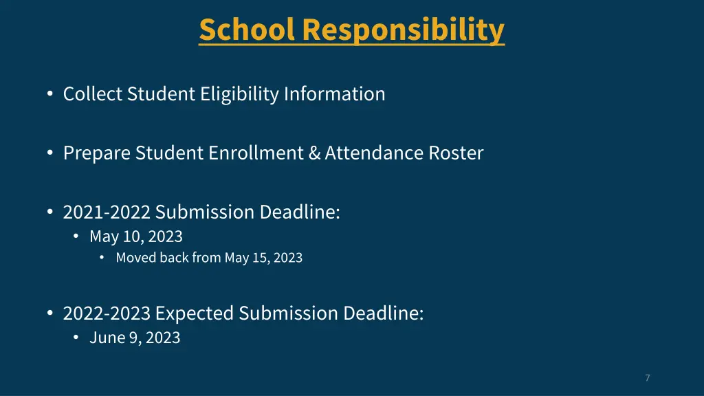 school responsibility