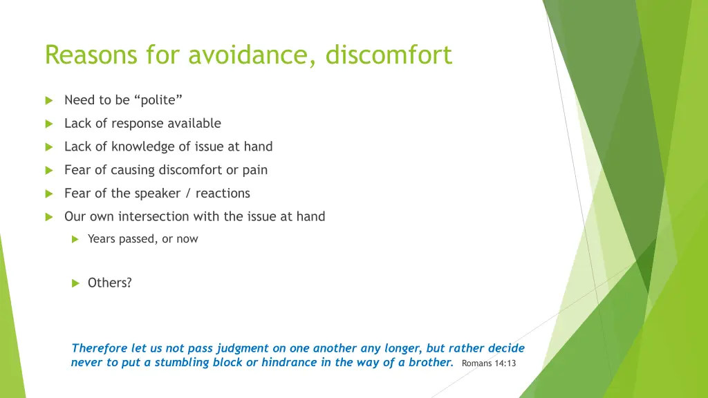 reasons for avoidance discomfort