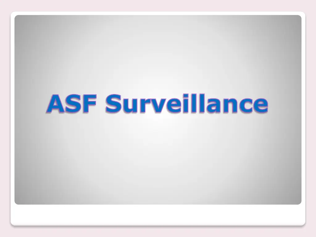 asf surveillance
