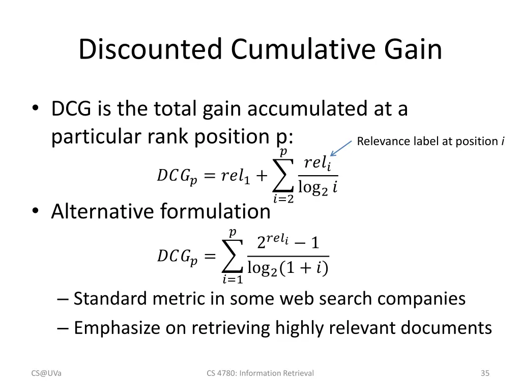 discounted cumulative gain 1