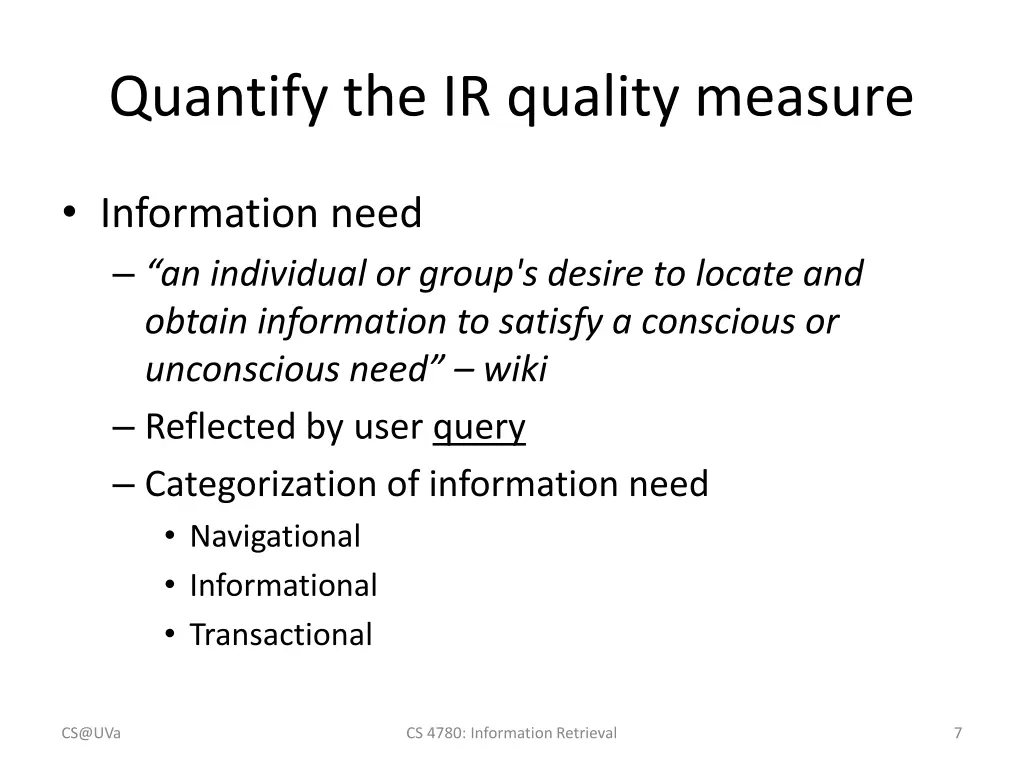 quantify the ir quality measure