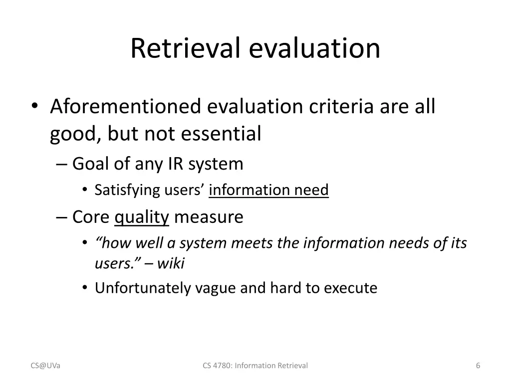 retrieval evaluation 1