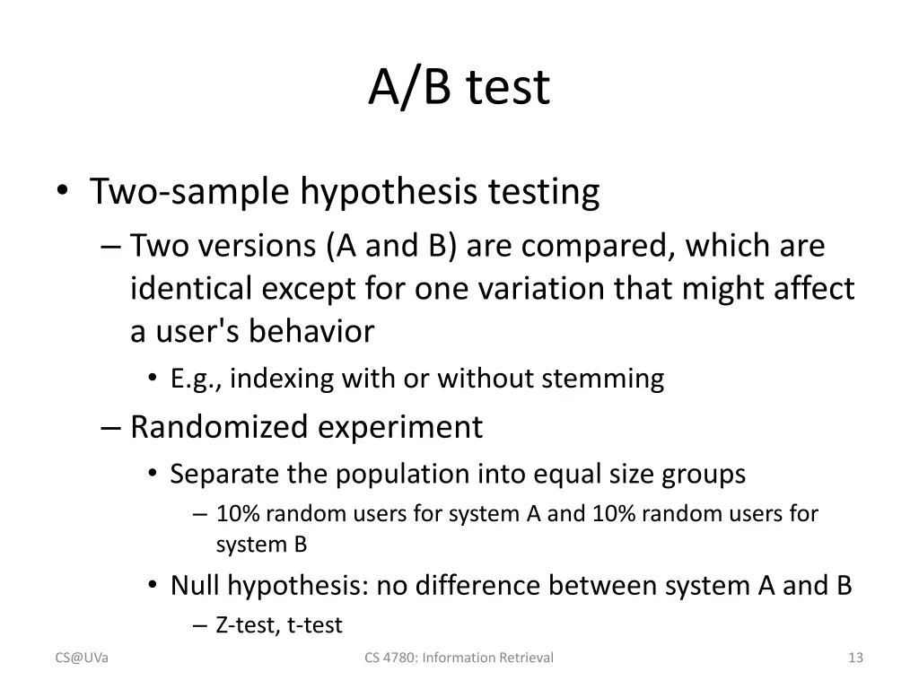 a b test