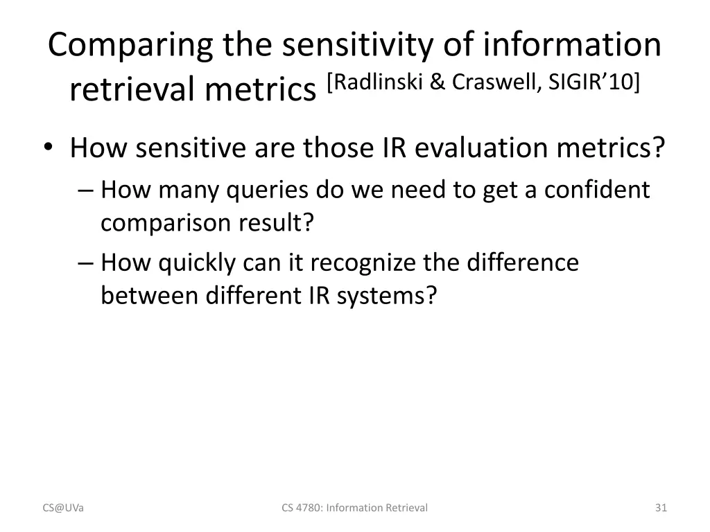 comparing the sensitivity of information