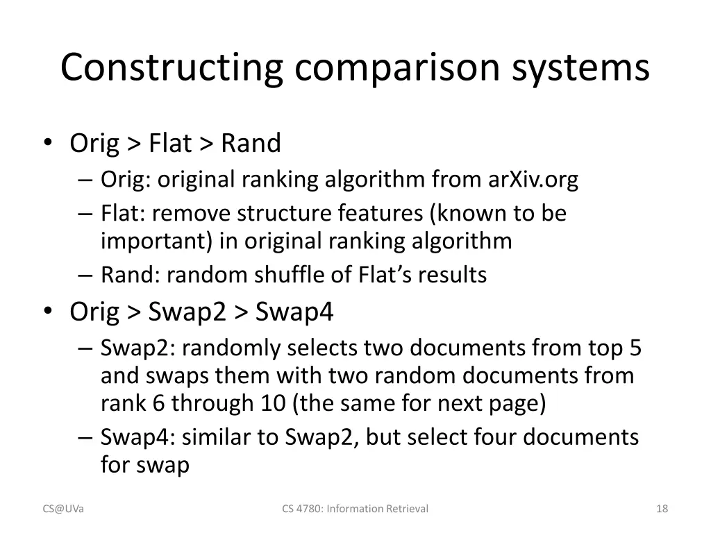 constructing comparison systems