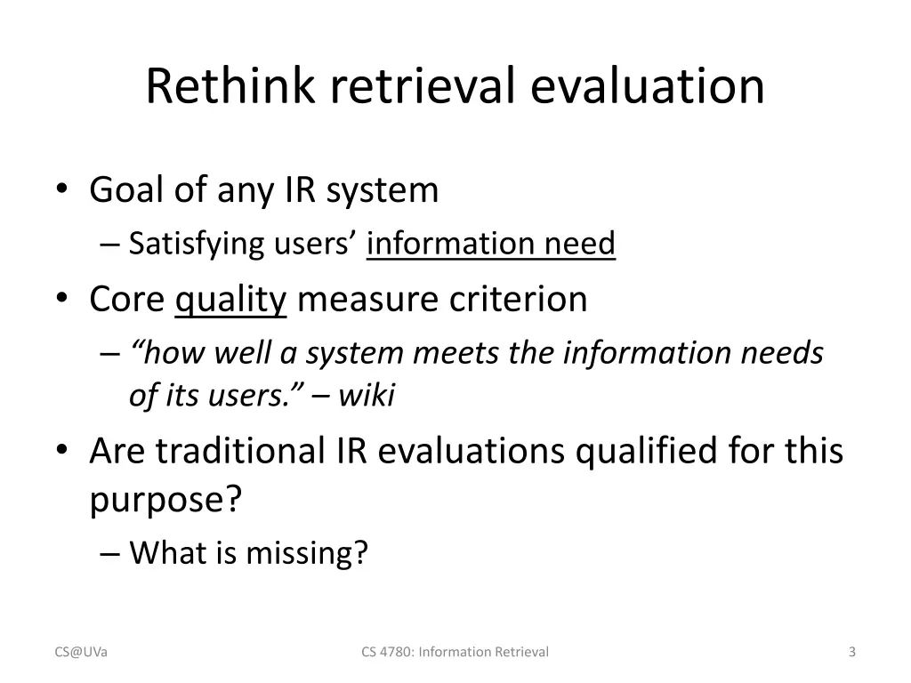 rethink retrieval evaluation