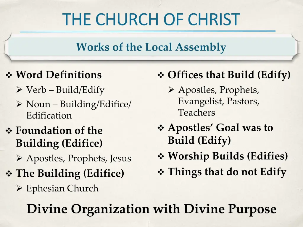 the church of christ 19