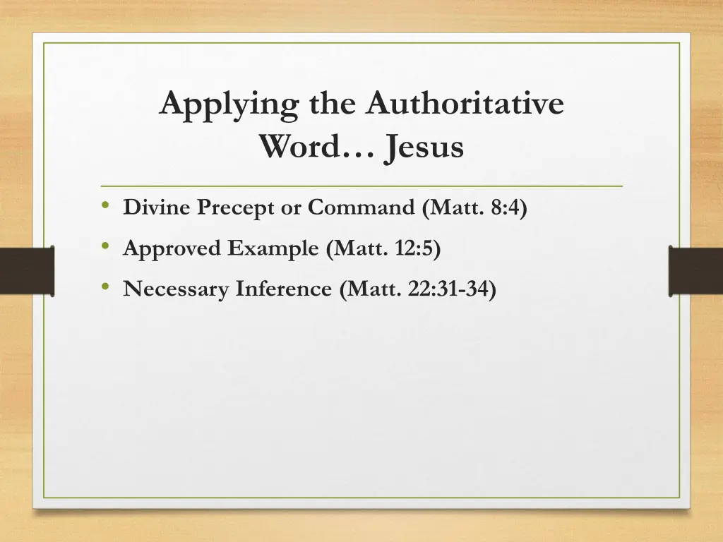 applying the authoritative word jesus
