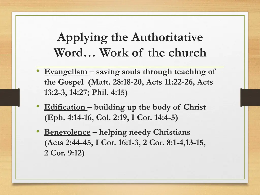 applying the authoritative word work of the church 2