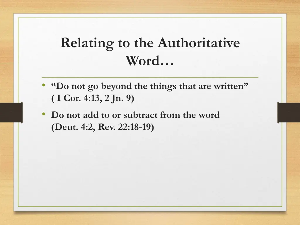 relating to the authoritative word 1