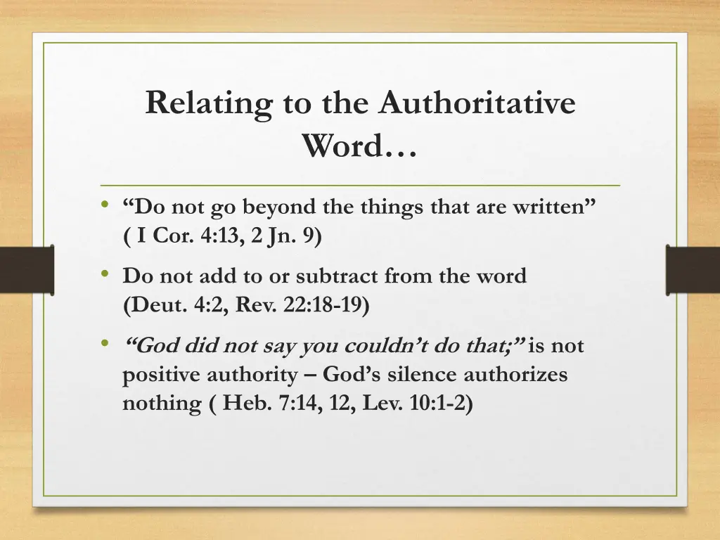 relating to the authoritative word 2