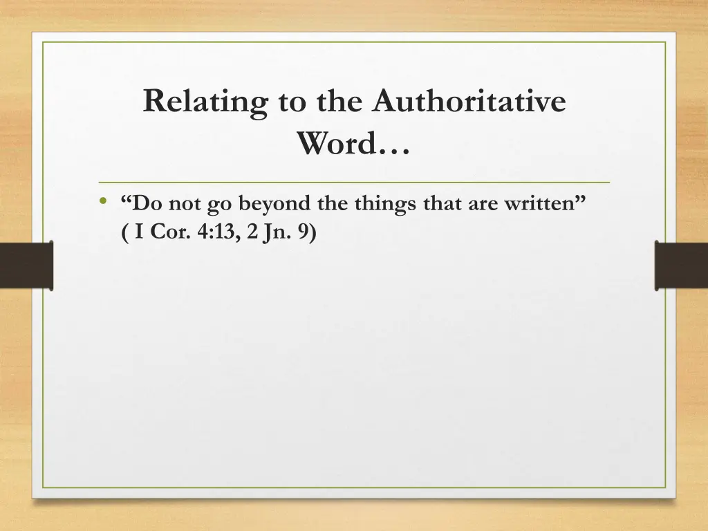 relating to the authoritative word