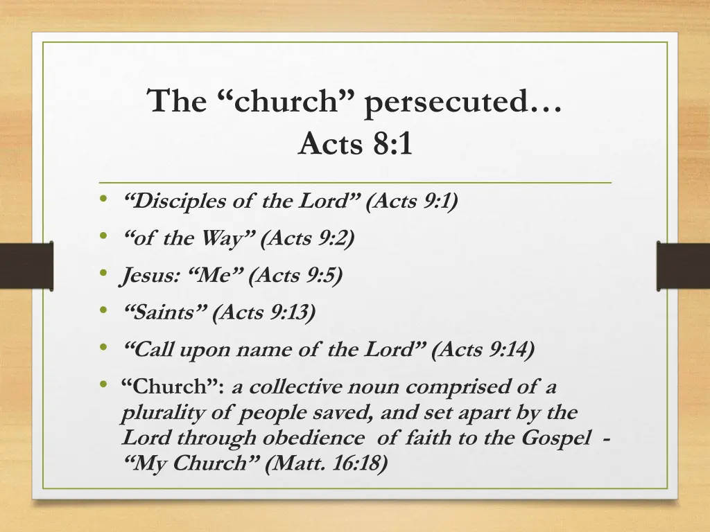 the church persecuted acts 8 1 1