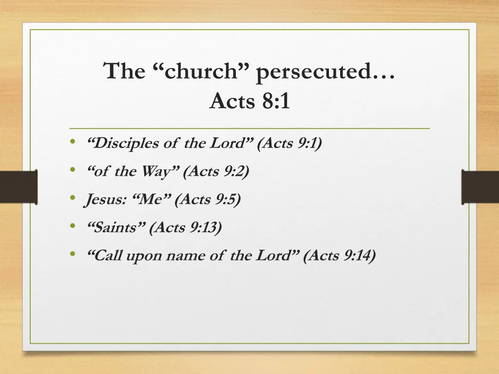 the church persecuted acts 8 1