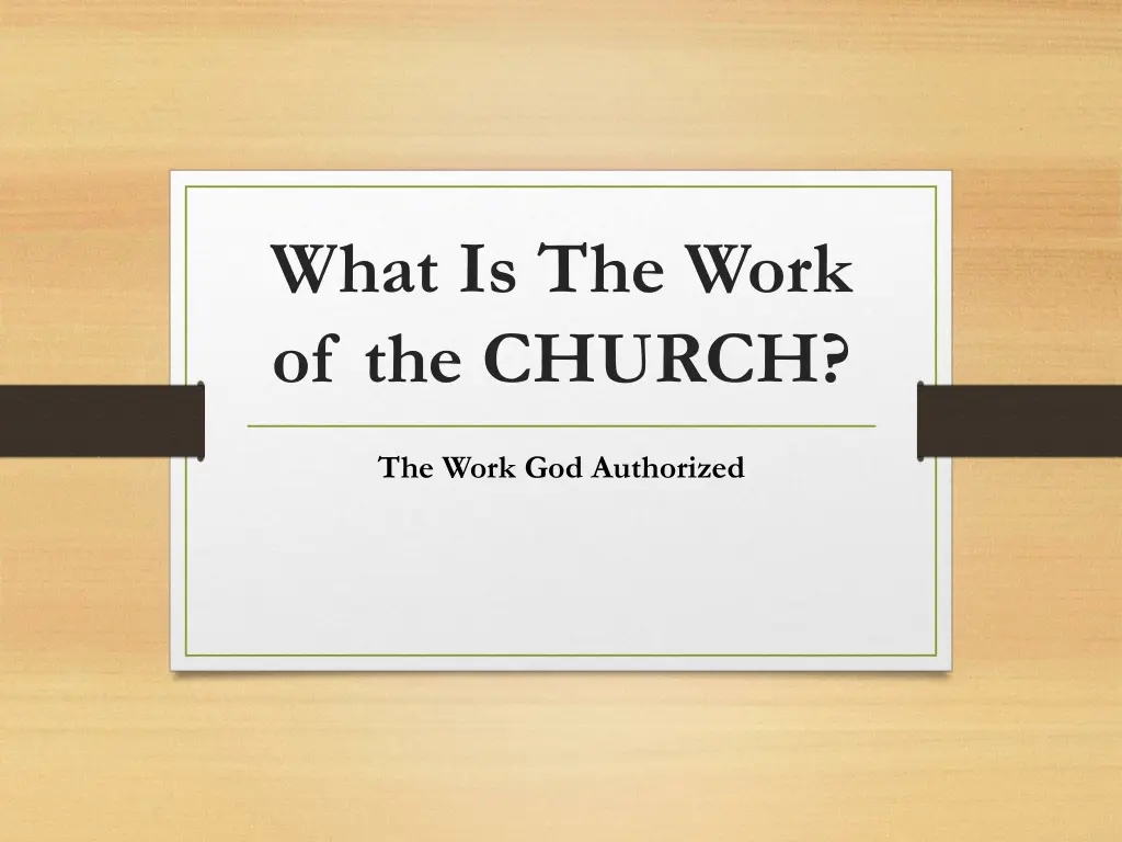what is the work of the church