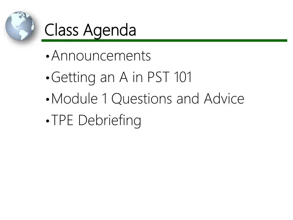class agenda class agenda announcements getting