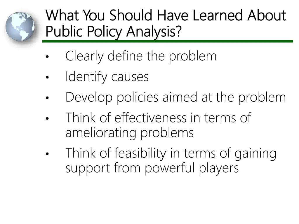 what you should have learned about what