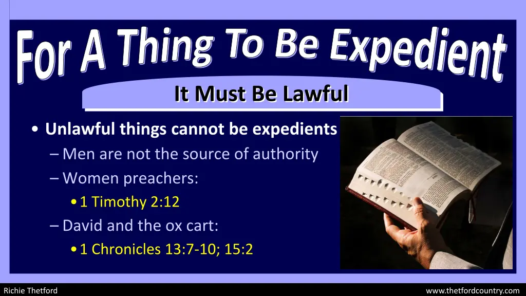 for a thing to be expedient 1