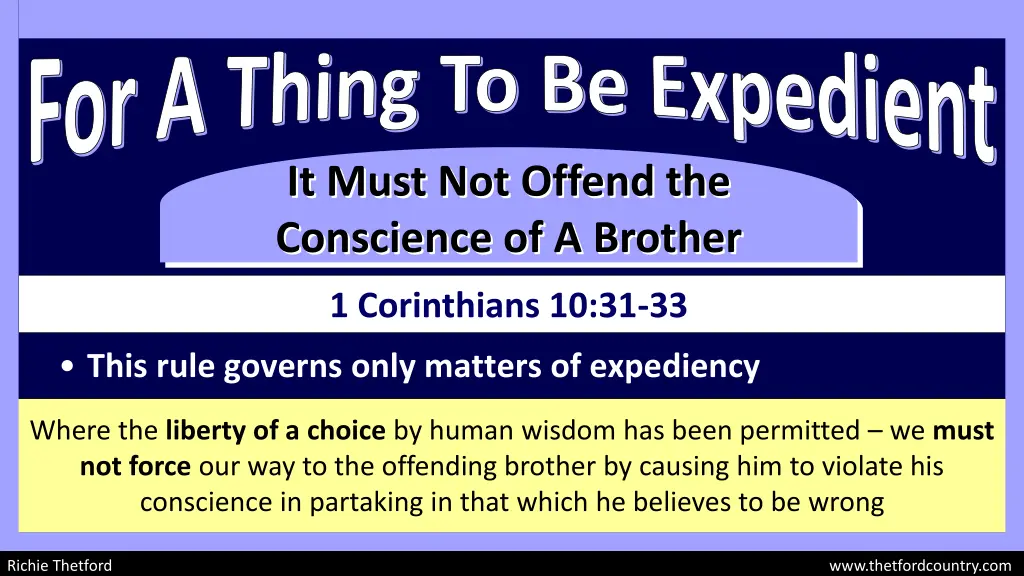 for a thing to be expedient 10