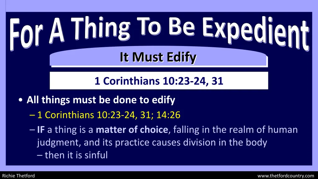for a thing to be expedient 8
