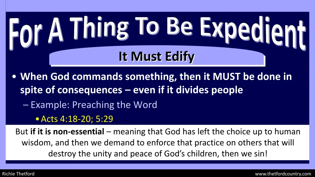 for a thing to be expedient 9