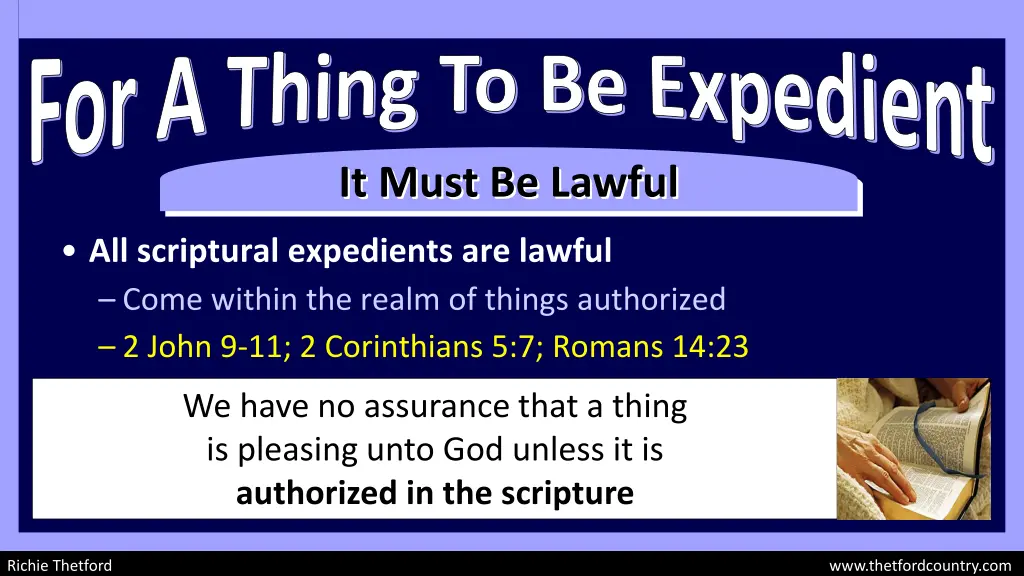 for a thing to be expedient