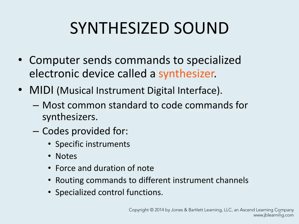synthesized sound
