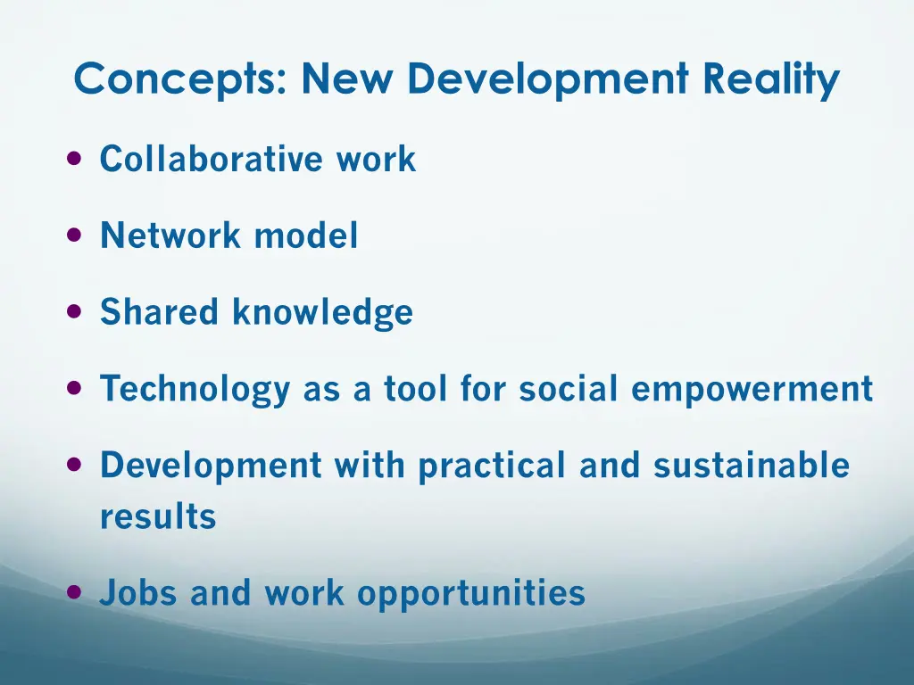 concepts new development reality