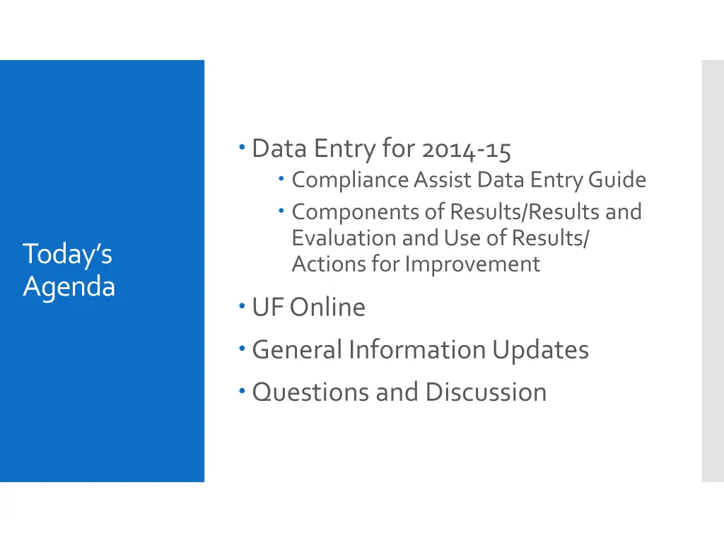 data entry for 2014 15 compliance assist data