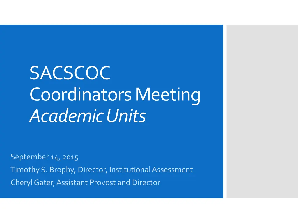 sacscoc coordinators meeting academic units