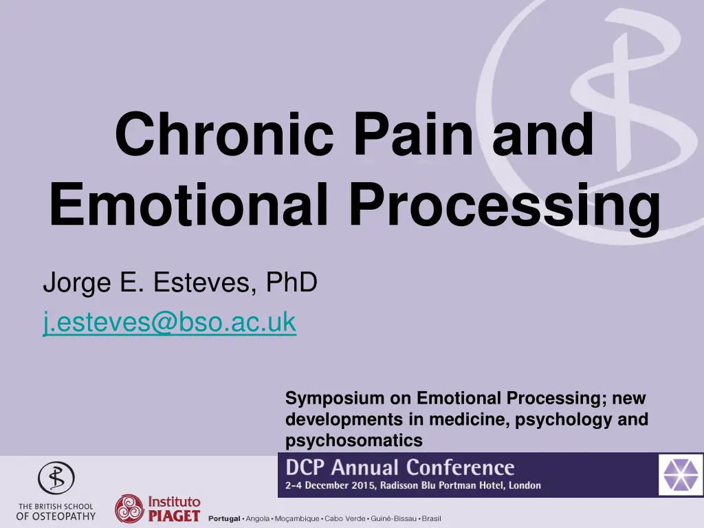 chronic pain and emotional processing