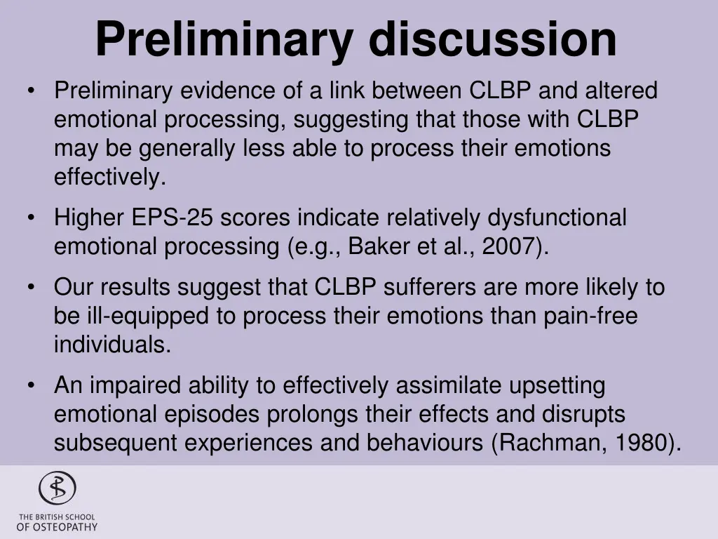 preliminary discussion preliminary evidence