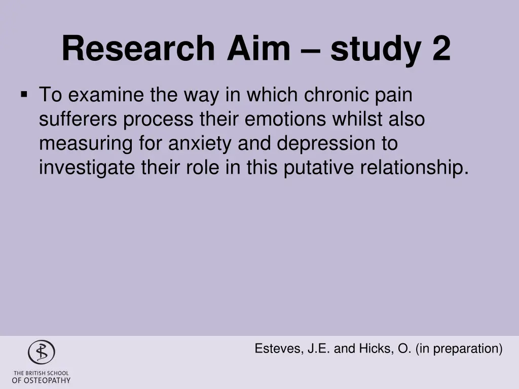 research aim study 2