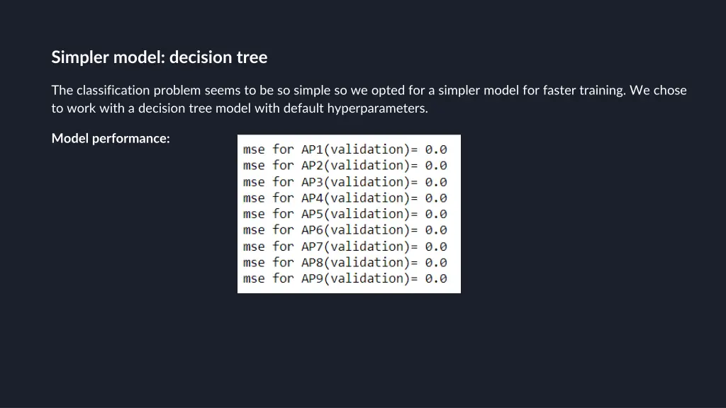 simpler model decision tree