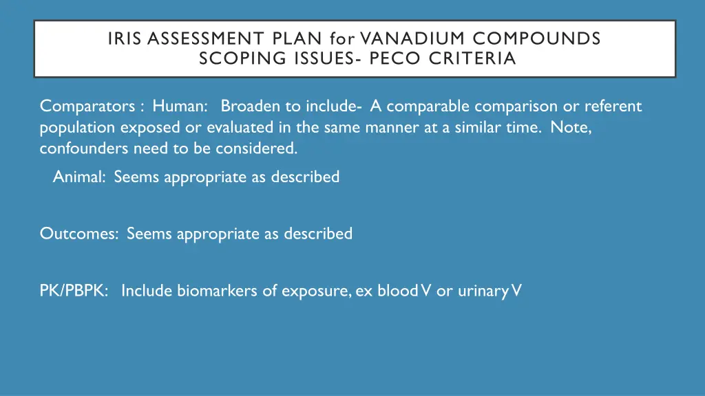 iris assessment plan for vanadium compounds 1