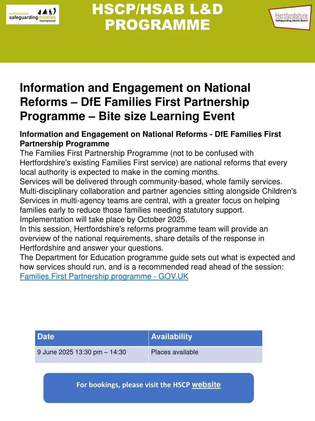 hscp hsab l d programme 22