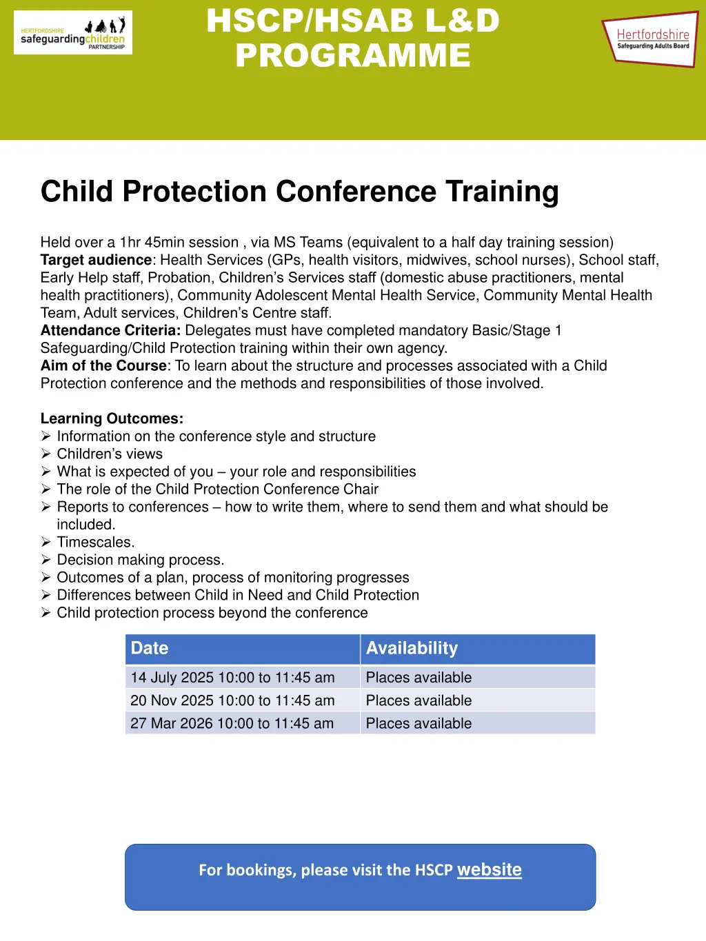 hscp hsab l d programme 6
