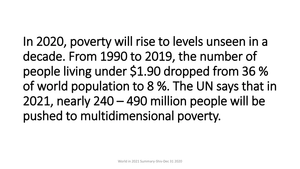 in 2020 poverty will rise to levels unseen